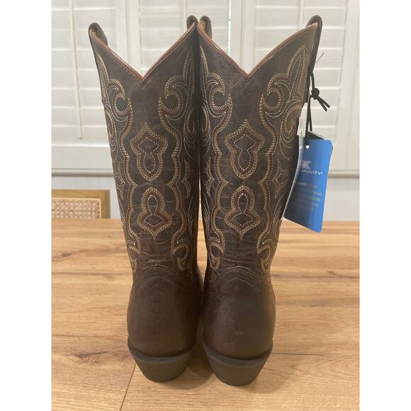 Shyanne Women's Jesse Performance Western Boots Brown Leather 8 NWT Square Toe - Picture 6 of 16